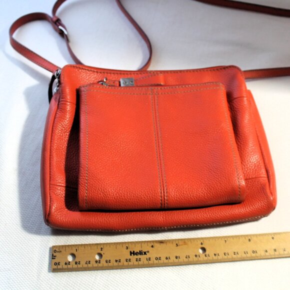 Tiganello Salmon Pebbled Leather Crossbody Bag, EUC - Picture 8 of 13